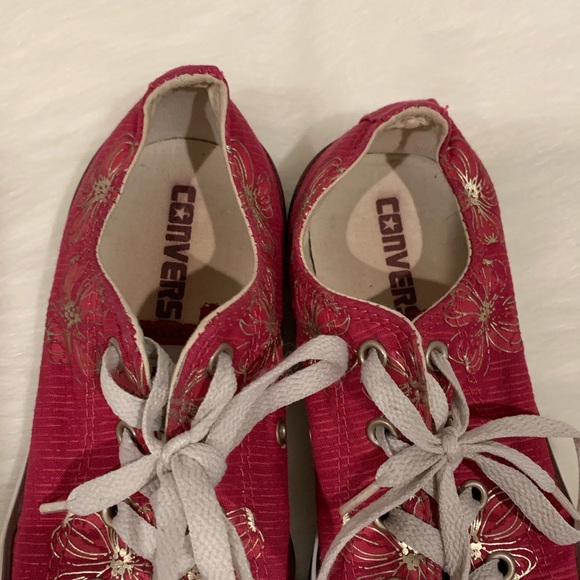 Converse All Star Low Tops Pink Floral Size 6 - Picture 4 of 7